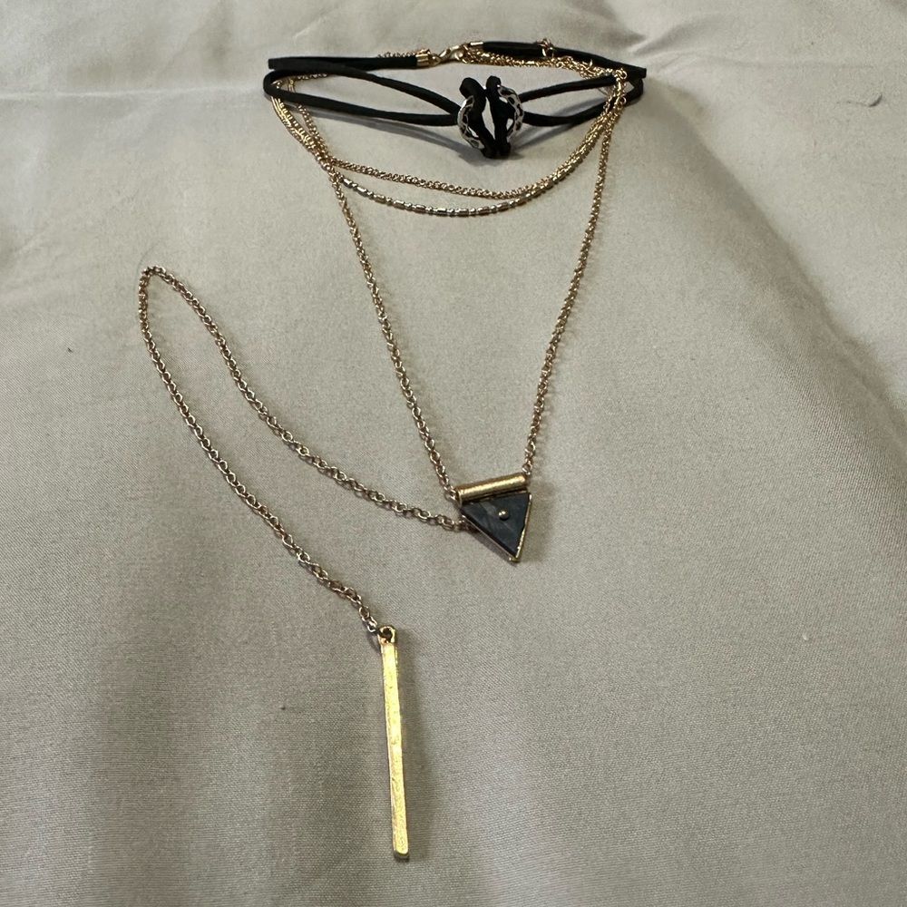 Multi Layer Triangle Necklace